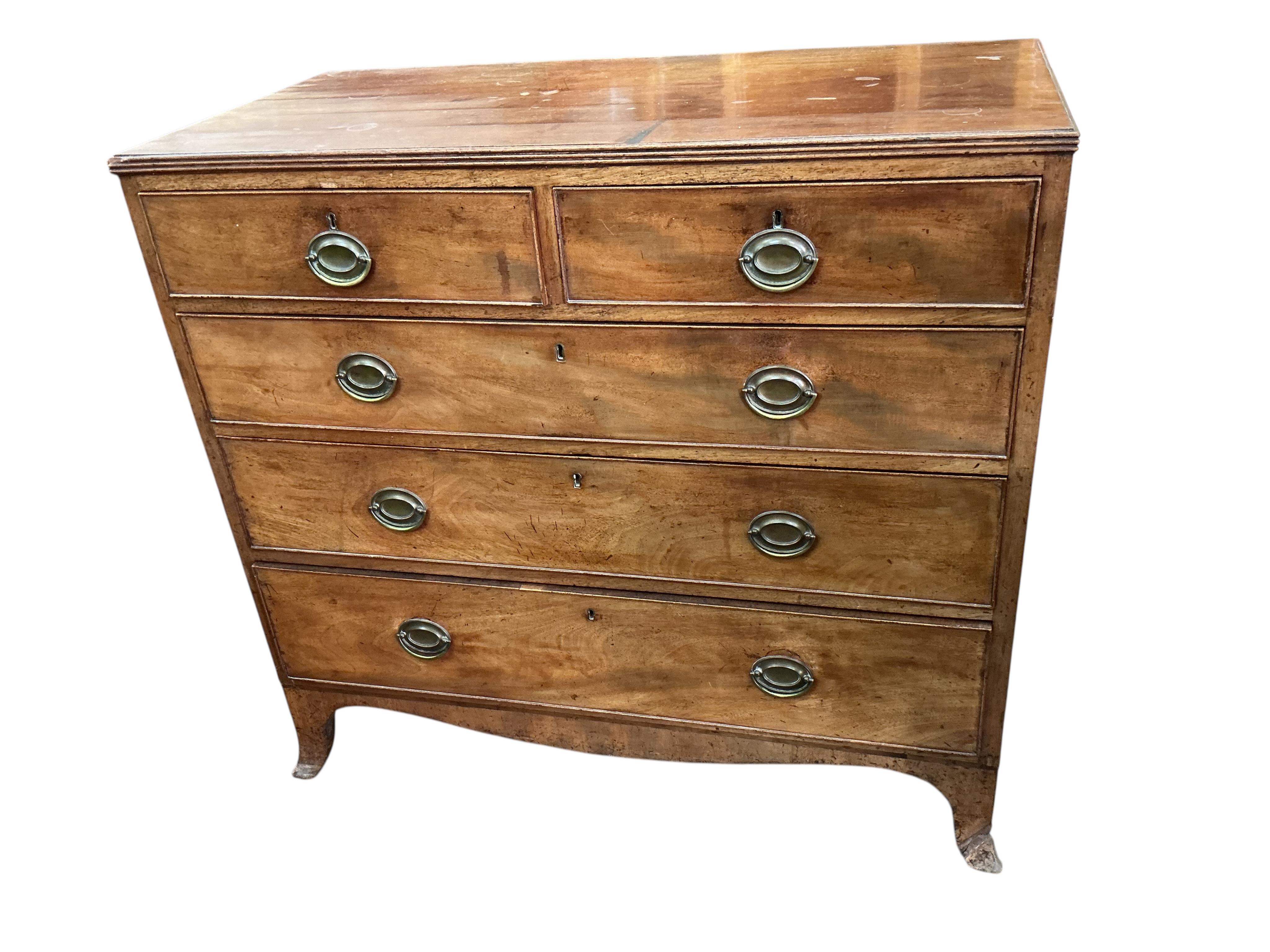 A Regency mahogany chest of drawers, width 103cm, depth 51cm, height 96cm